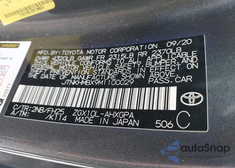 2021 Toyota C-Hr Nightshade Edition z USA, uszkodzony, nr VIN JTNKHMBX9M1100029